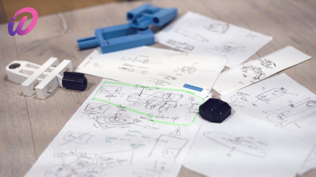 Pièces impression 3d du prototype à packshot